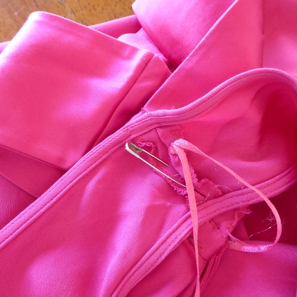 JAYGODFREY Hot Pink 100% Silk One Shoulder Party Cocktail Sleeveless Tank Dress - Picture 10 of 11